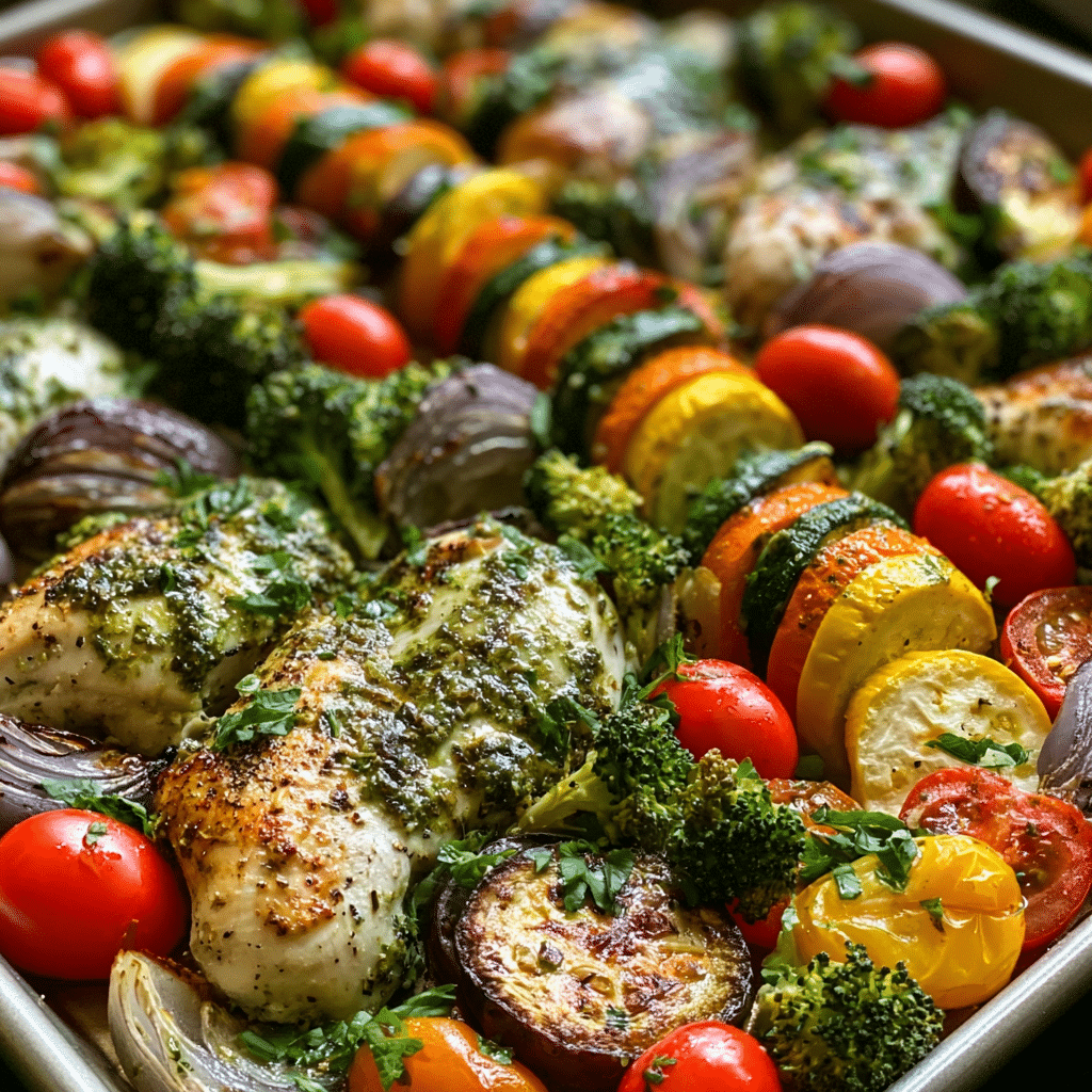 Sheet Pan Pesto Chicken and Veggies 5 Sheet Pan Pesto Chicken and Veggies