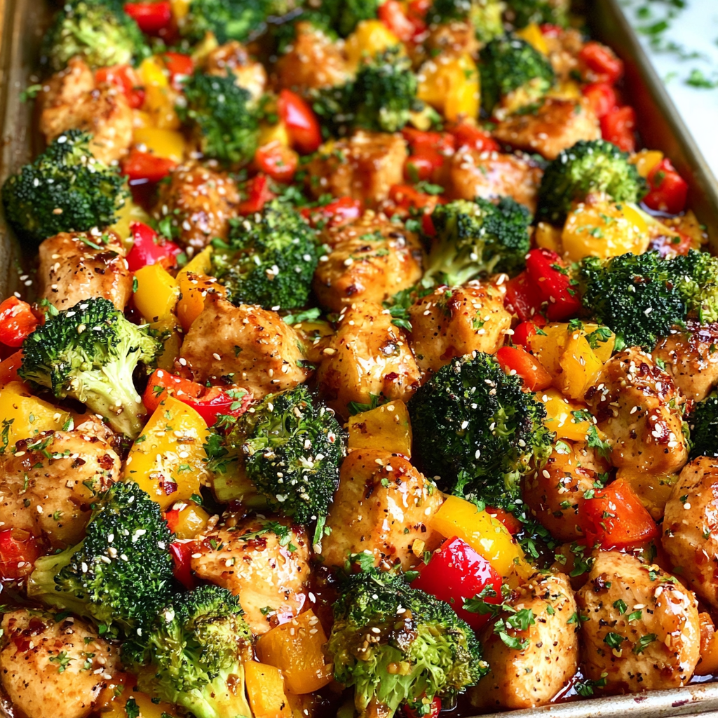 Home Page 13 Sheet Pan Teriyaki Ginger Sesame Chicken and Broccoli