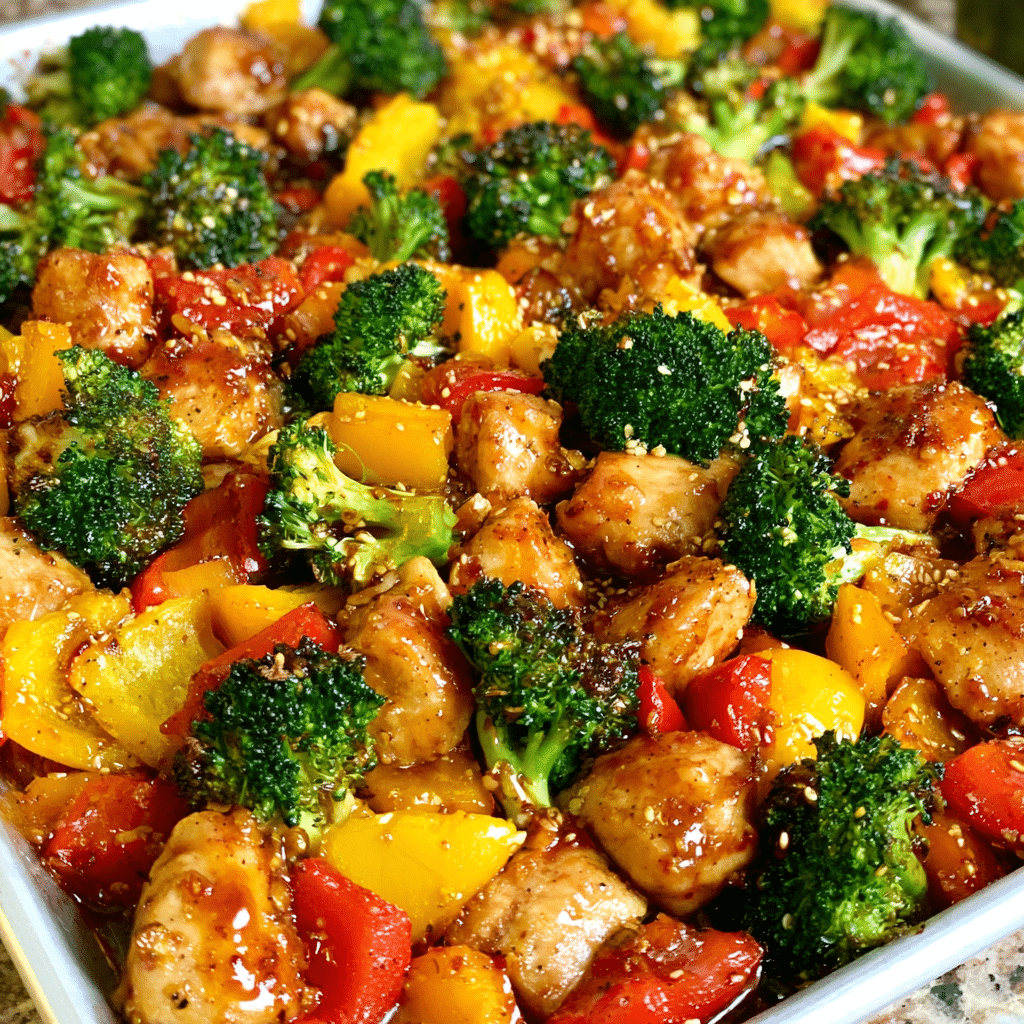 Sheet Pan Teriyaki Ginger Sesame Chicken and Broccoli