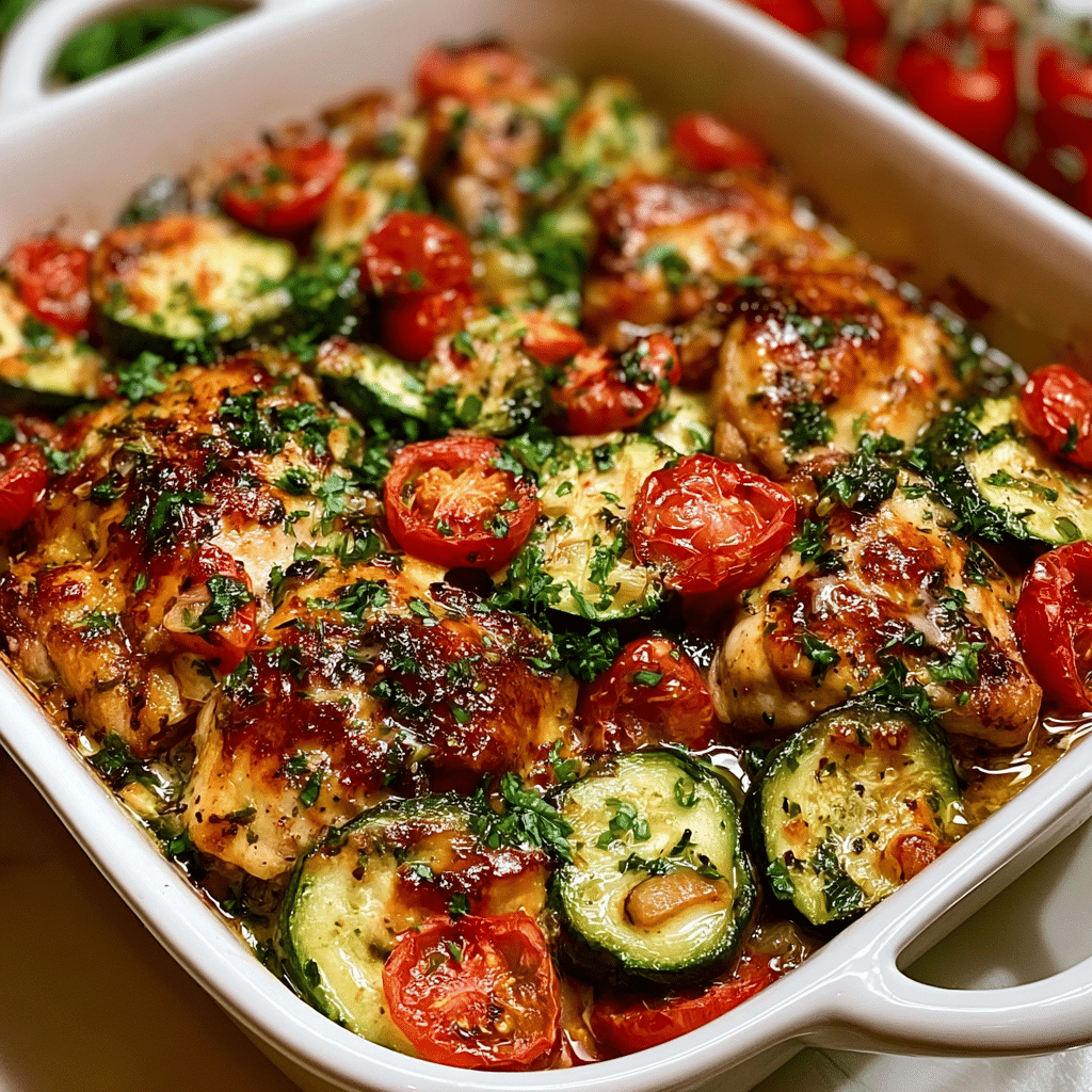Mediterranean Chicken and Zucchini Bake